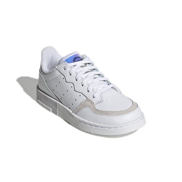 Adidas Originals Super Court Повседневные Нескользящие Амортизирующие Прочные Поддерживающие Низкие Детские Кроссовки Детские Кроссовки Белый Серый EG9080
