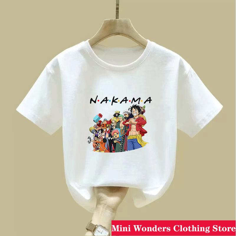 One Pieces Children TShirts Summer Anime Luffy Short Sleeves Tees Fashion Boy Girl Outdoor Clothes Base Top Birthday Gift New