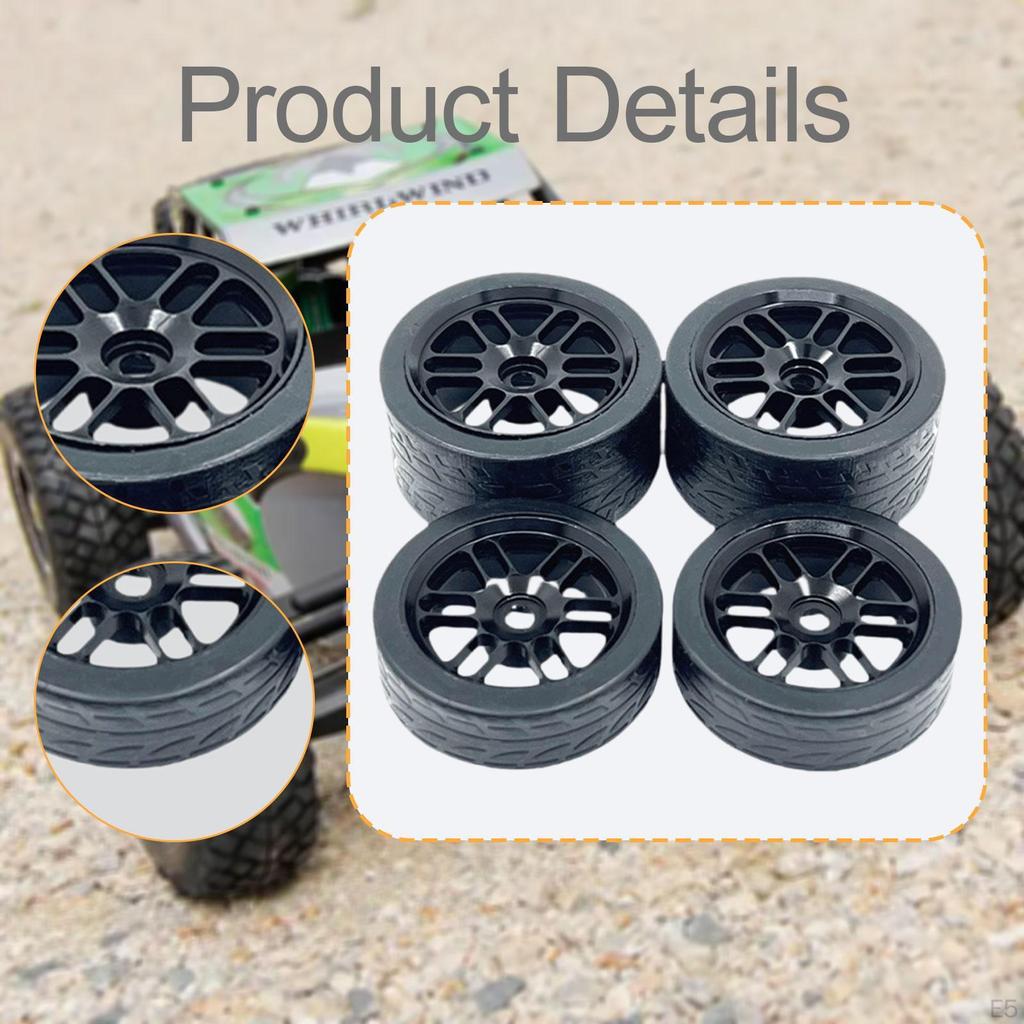 4 Heavy Duty Aluminum RC Replacement Tires for Micro-B 1/24 244016