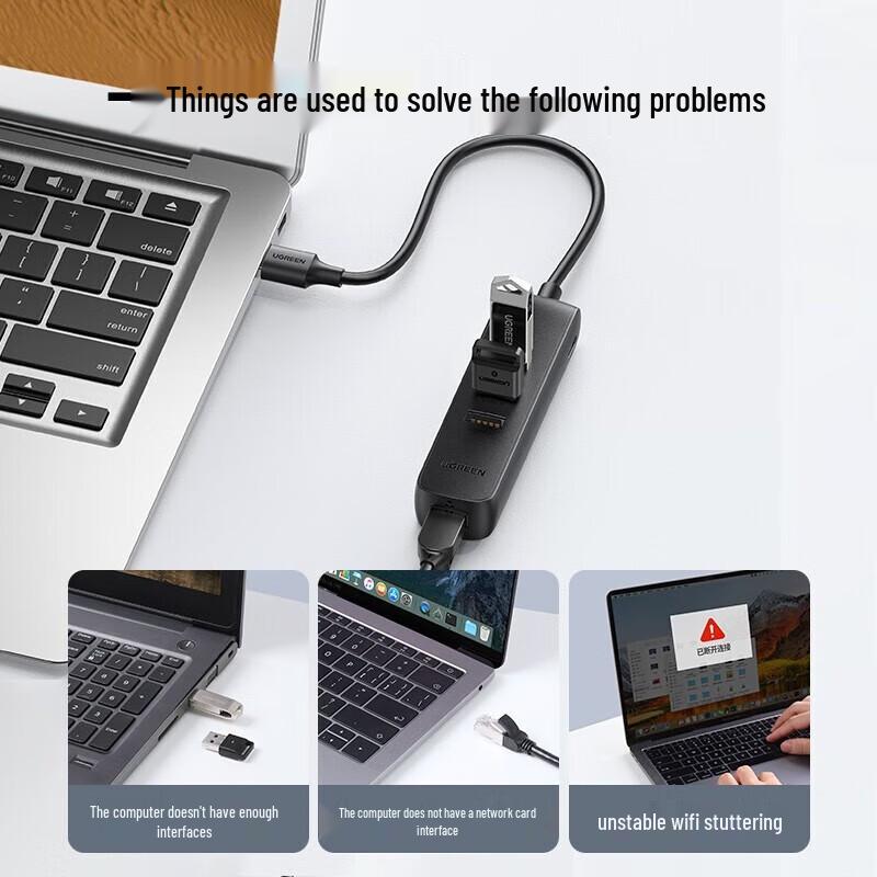 Хаб UGREEN USB-C с адаптером Ethernet (Китайская версия)