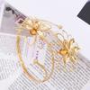 Hollow Out Flower Bracelet Floral Armband Elegant Arm Ring  Gift