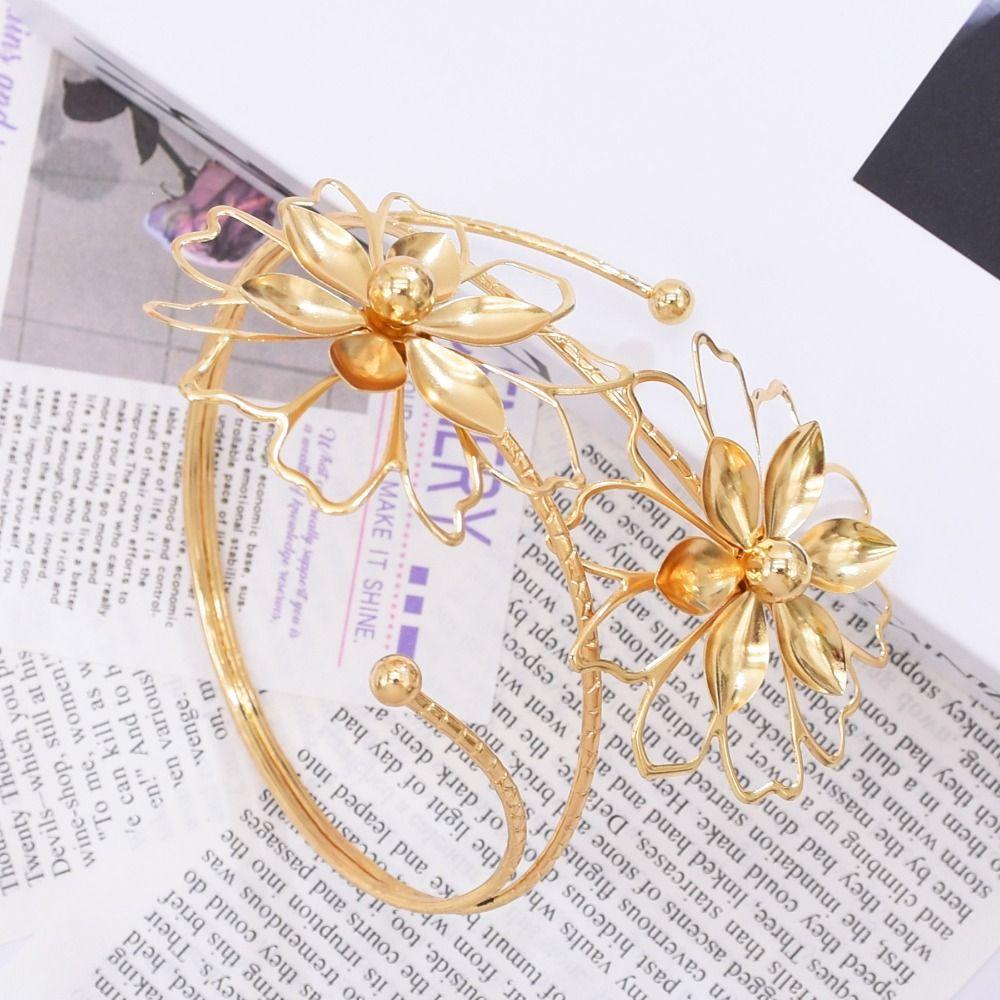 Hollow Out Flower Bracelet Floral Armband Elegant Arm Ring  Gift