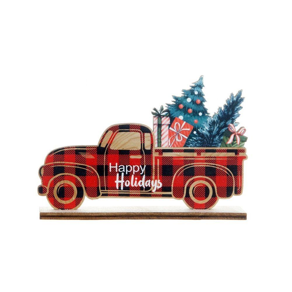 3pcs/set DIY Christmas Wooden Car Decorations Cartoon Christmas Car Ornament  Christmas