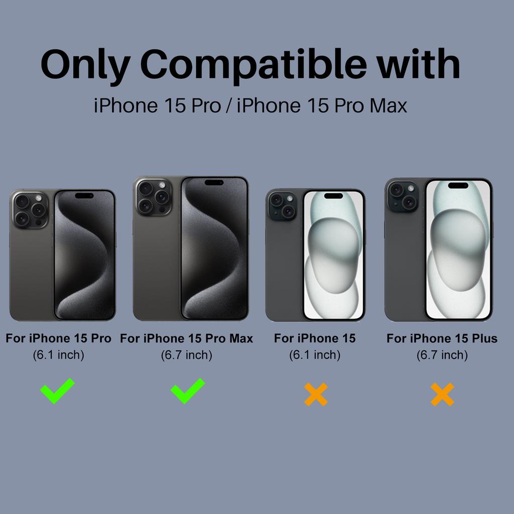 NORTHJO For iPhone 15 Pro/15 Pro Max Clear Camera Lens Protector Tempered Glass 3D Full Coverage