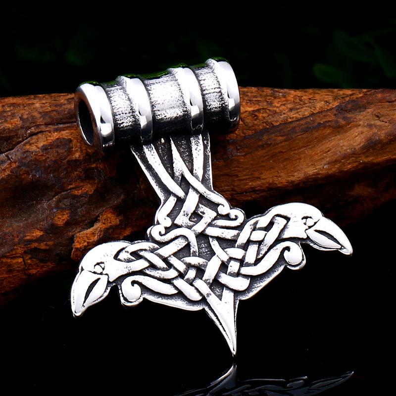BEIER thor's hammer mjolnir pendant necklace viking scandinavian norse viking necklace with stainless steel chain BP8-384