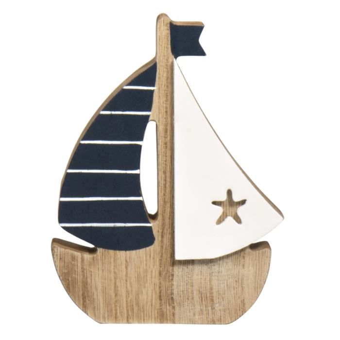 Bateau en bois - RAYHER - 9x1,8x12cm - Couleur bleu - Pour enfants