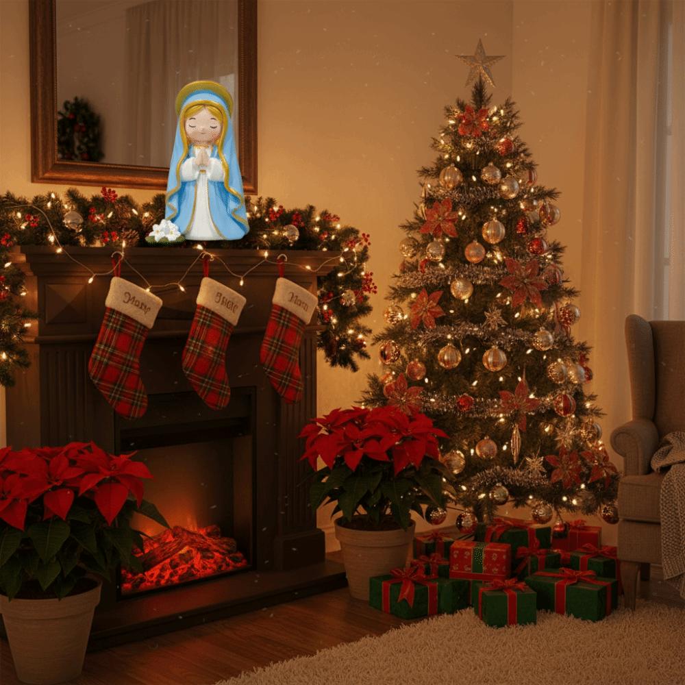 Catholic Theme Virgin Mary Figurine Decoration Religious Saint Figurine Spiritual Setting