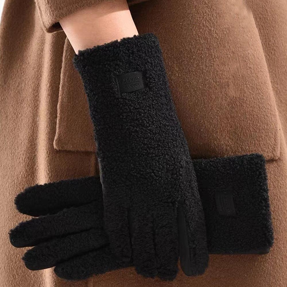 Windproof Keep Warm Gloves Imitation Fleece Mittens New Full Finger Gloves  Outdoor