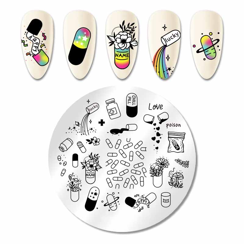 Пластина для штамповки ногтей с цветочным рисунком, трафареты с волнистыми изображениями, инструмент для геометрической штамповки ногтей