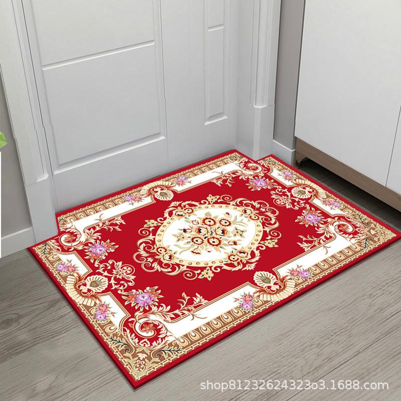 European Style Modern Non-Slip Water-Absorbing Door Mat, Machine Washable Entrance Carpet
