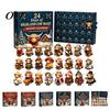 Holiday Countdown Decorations 24 Days of 3D Highland Cow Christmas Advent Calendar, Cute Farm Gift for Boys Girls Cattle Calendar with Mini Figurines