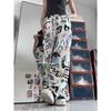 Graffiti Print Women Pants Chic Fashion Harajuku Drawstring Wide Leg Trousers Loose Pantalones Sweatpants Streetwear Korean Y2k