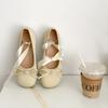 Fashion Ribbon Retro French Flat-bottomed Shallow Mouth Single Shoes Women's Summer 2025 New Skirt Versatile Soft-soled Ballet Shoes