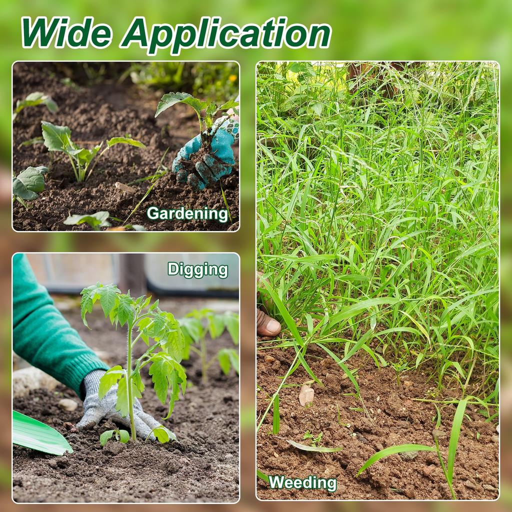 Uxcell Garden Hoe and Steel Hoe with Wooden Lightweight Hand Tiller for and Weeding Cultivator, 15" Rust-Resistant, Non-Slip Handle, Backyard, Farm,