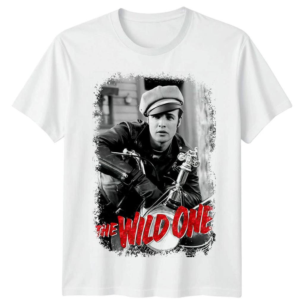 Футболка The Wild One Унисекс Летняя Классическая s Байкер Бунтарь Фильм Марлон Брандо Ретро Графическая Короткий Рукав Уличная Одежда Футболка для Фаната