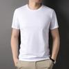 Мужская футболка с короткими рукавами, летняя одежда, круглый вырез, тонкая нижняя часть из тутового шелка, модная хлопковая футболка