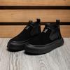 2025 прямая поставка первый слой коровьей кожи повседневная обувь для скейтборда новая мужская обувь с высоким верхом черная дышащая мужская кожаная обувь корейской версии