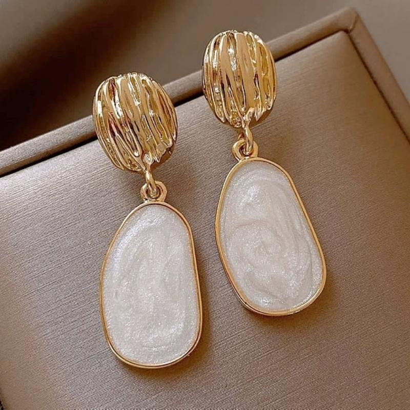 Белая нерегулярная подвеска в виде капли воды для женщин, корейская геометрия, новые модные украшения для вечеринок, серьги для девочек, аксессуар