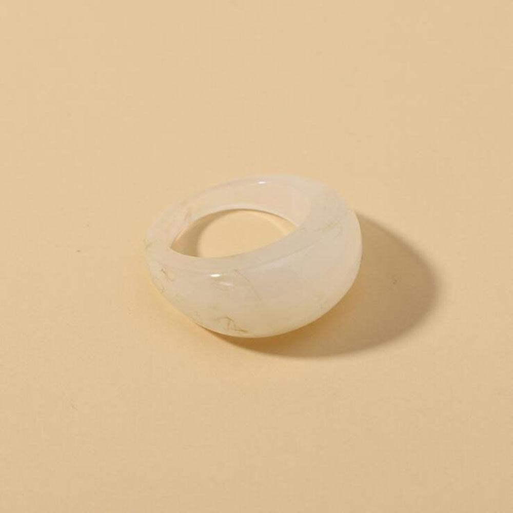 New Trendy Big Round Acrylic Resin Rings for Women Geometric Colorful Finger Ring for Girls Party Korean Fashion Zircon