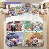 1PC Christmas theme pattern Bedding Quilt Set Quilt Cover Pillowcase Home Decoration Birthday Gift (1 * duvet cover + 2 * pillowcase, without core)