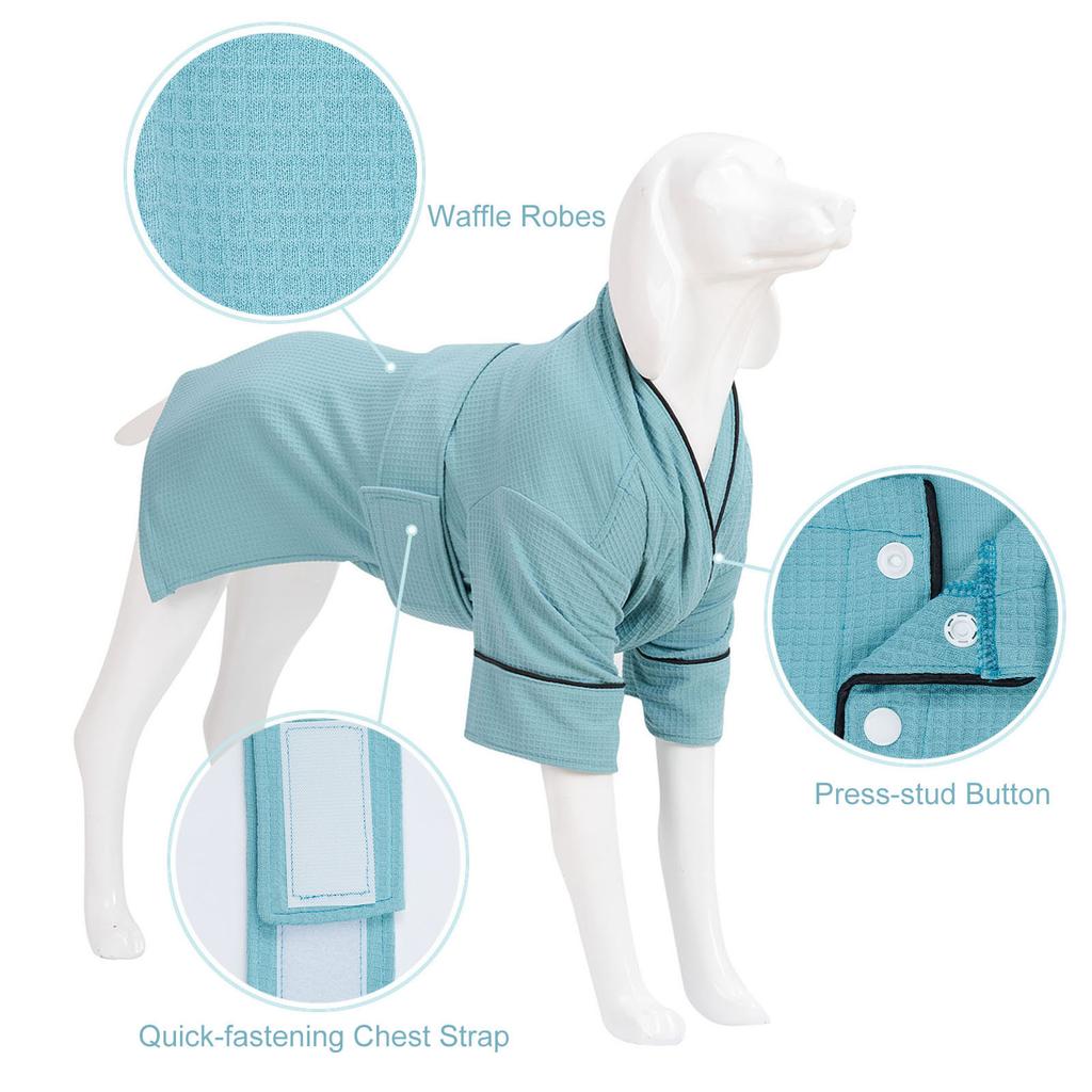 Dog Bath Robe Pajamas Pet Spa Drying Robes Sleepwear for Small Medium Large Dogs