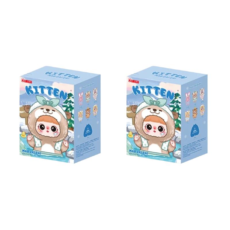 Kitten Holiday Hot Spring Series Plush Blind Box Mystery Surprise Cute Doll Pendant Soft Plush Toy Gift For Girls
