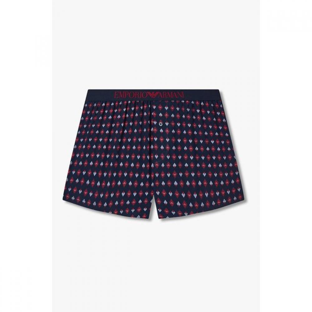 Emporio Armani Мужские хлопковые боксеры с узором и логотипом, набор из 2 шт. 0815312092 0815312094