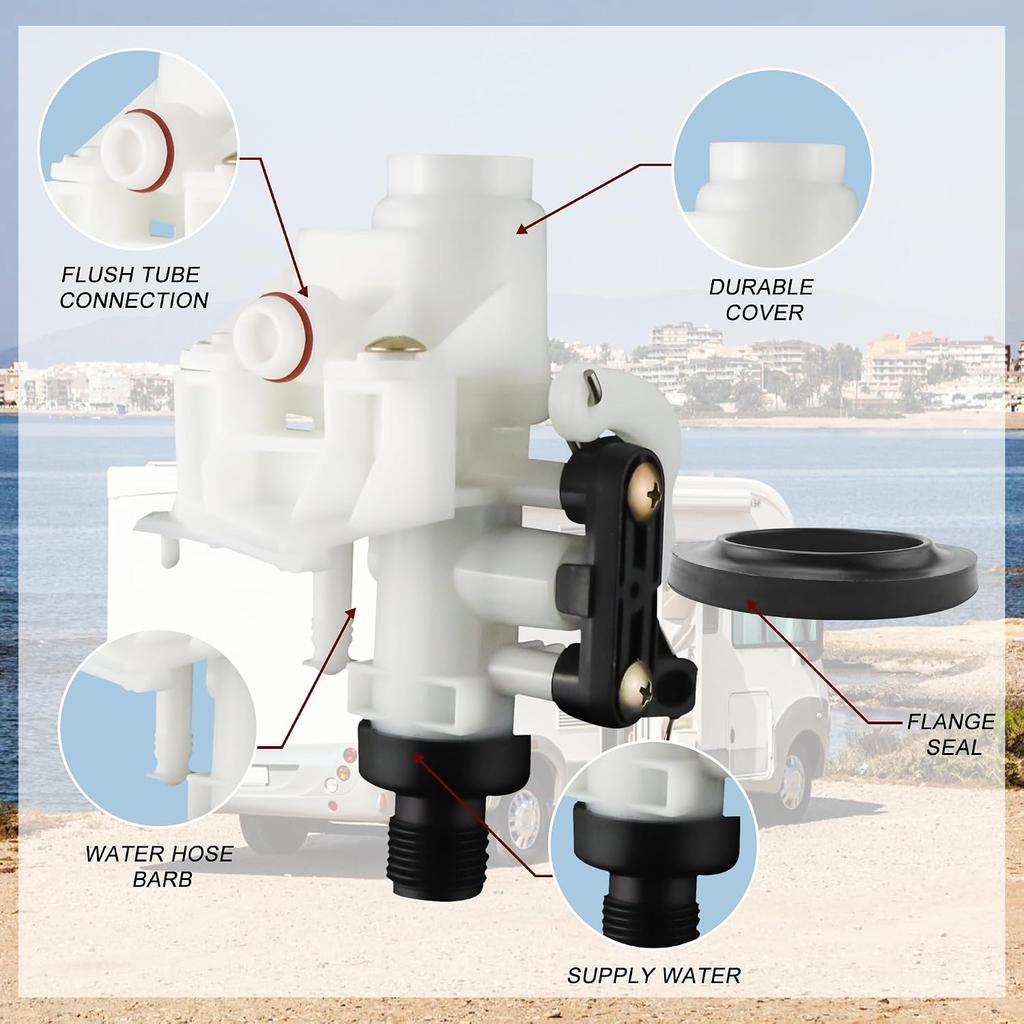 31705 31688 31653 RV Toilet Water Valve kit for Thetford