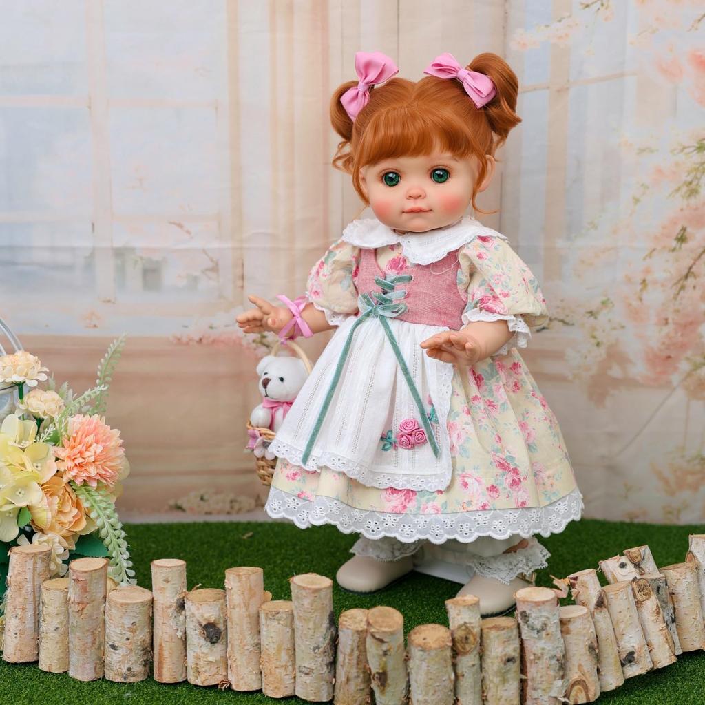 Милая кукла-реборн Cloveray со сменным деревенским ретро-стилем, виниловая кукла, подарок на день рождения, 18 дюймов (45см) Одежда, Игрушка, (Имя Рози)