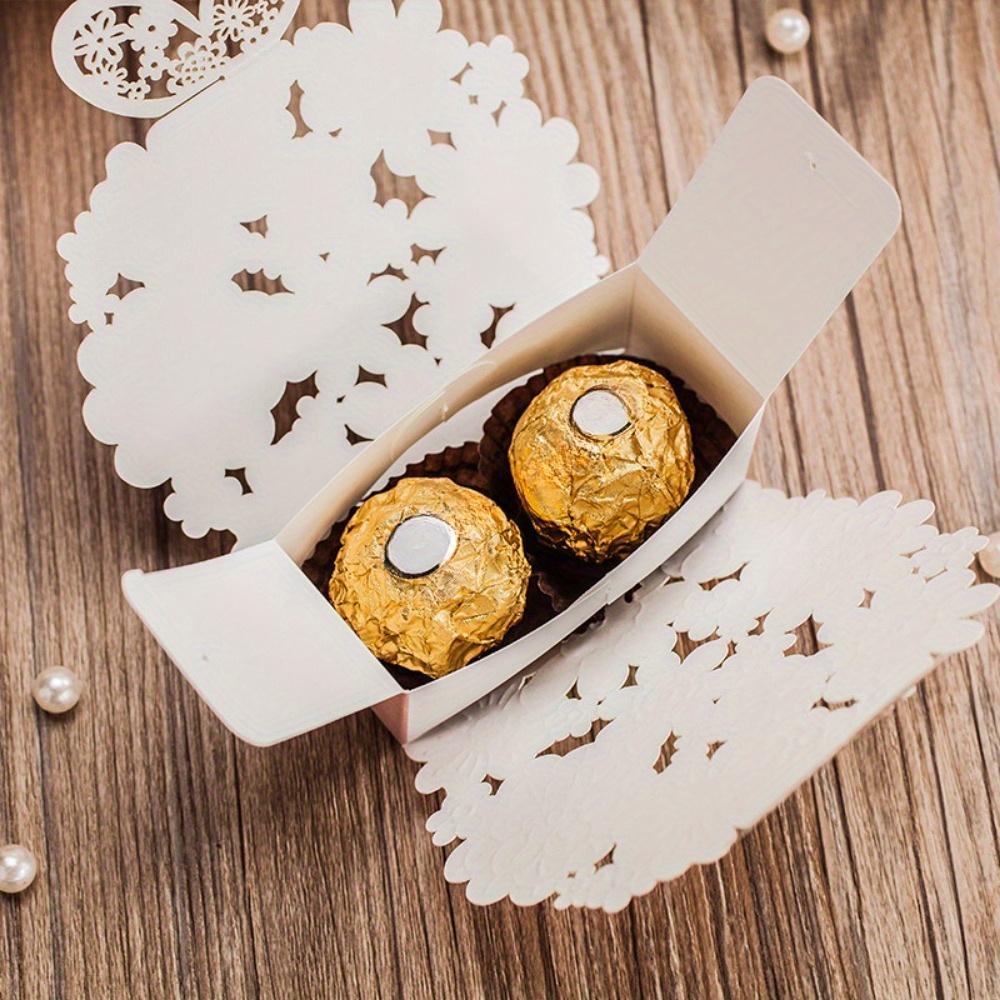 WTEMPO Ажурные бумажные подарочные коробки с цветами и бабочками, предназначенные для свадебных сувениров, элегантная упаковка для конфет и закусок на вечеринку в мультяшном стиле