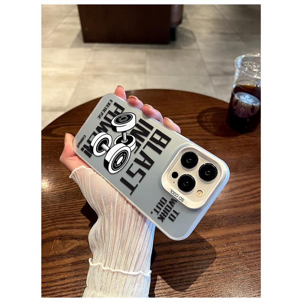 Fitness Dumbbell Gym Motivation TPU Phone Case For IPhone 15 14 13 12 11 Pro Max X XR XS 8 7 Plus, Shockproof Protective Cover