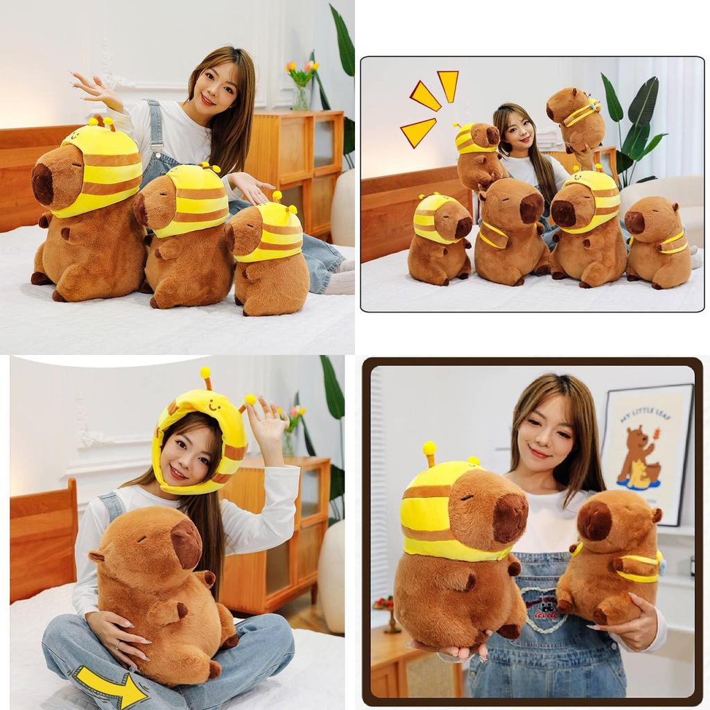 Cute Adorable Capybara Plush Toy With Bee Hat Perfect For Birthday Gifts And Collecting