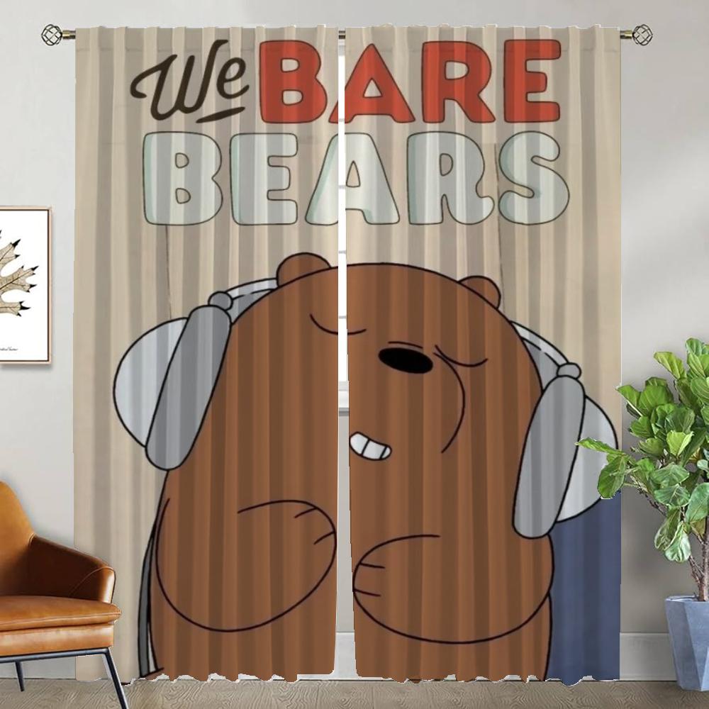 Затемняющая штора для комнаты 2 панели We Bare Bears Хэллоуинская декорация Современные шторы для гостиной Шторы для домашнего интерьера Шторы