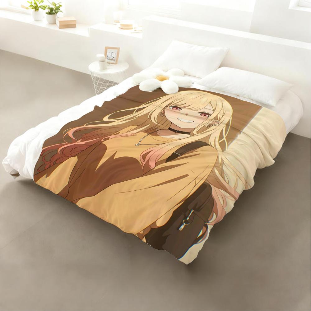 Anime Kitagawa Marin Throw Flannel Throw Blanket: Soft Kid-Friendly Warm Anti-Static All Season Washable Couch Bed Home