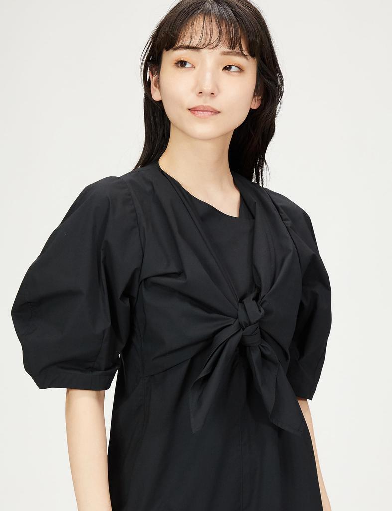 Платье-рубашка с узлом 16WFO234061 BLK [Стилизация/] Женское