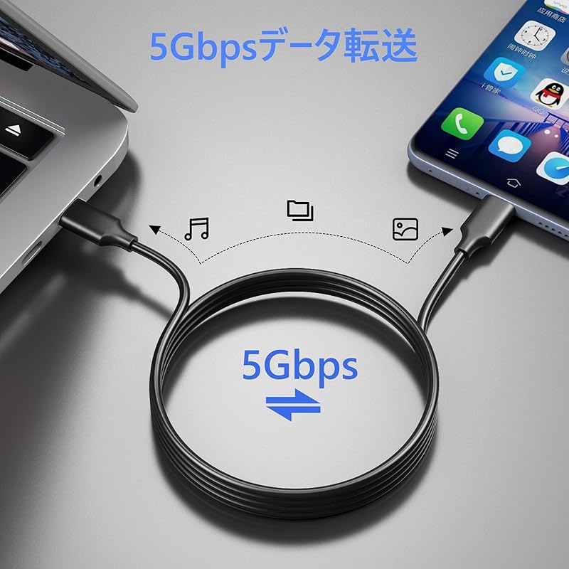 Кабель для зарядки Outtag тип C 65 Вт USB C для кабеля PD переписка смартфон планшет ноутбук Высокая прочность передачи данных Предотвращение отключения