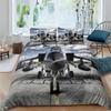 3D Aircraft Bedding Set, Transportation Tools, Quilts, Pillowcases, 2/3 Pieces, DE135 * 200, Boys' Room, Full Size, Soft, Zippered Bedroom Decoration