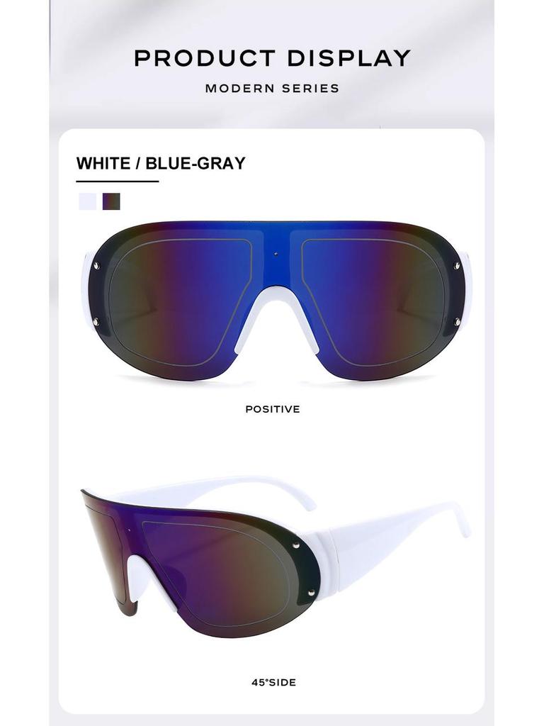 Ветрозащитные солнцезащитные очки с защитой от УФ-лучей: Стильная унисекс оправа большого размера для уличной моды