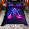 Комплект пододеяльника Homewish с градиентным световым мечом для мальчиков, Комплект пододеяльника с монограммой и неоновыми огнями, Фиолетовый галактический комплект для кровати
