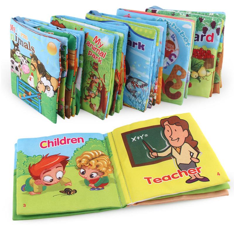 1 шт. Детские книги для раннего обучения из мягкой ткани, креативные скрипящие и шуршащие книги-головоломки, игрушки, подарки для детей