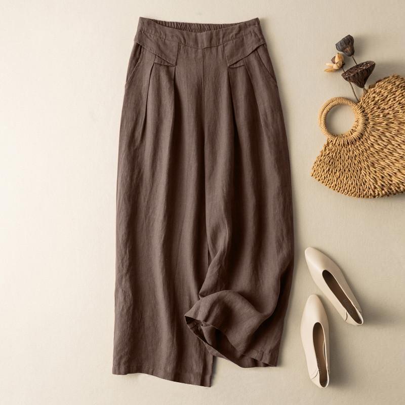 ZANZEA Женские повседневные свободные брюки с эластичной резинкой на талии, однотонные