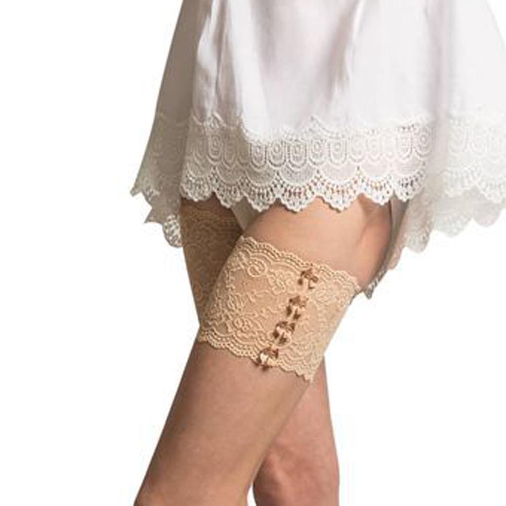 Женские кружевные эластичные повязки на бедра с бантом, предотвращающие натирание бедра, носки