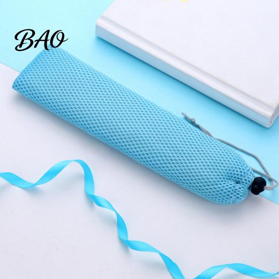 Outdoor Travel Cutlery Organizer Mesh Drawstring Bag for Straws And Chopsticks, Portable Breathable Polyester Compact Utensil Pouch Work Pouch,