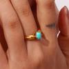 Золотое средневековое кольцо, модное геометрическое простое ретро-лазурит, бирюзовое кольцо с цирконом, винтажное овальное кольцо на удачу