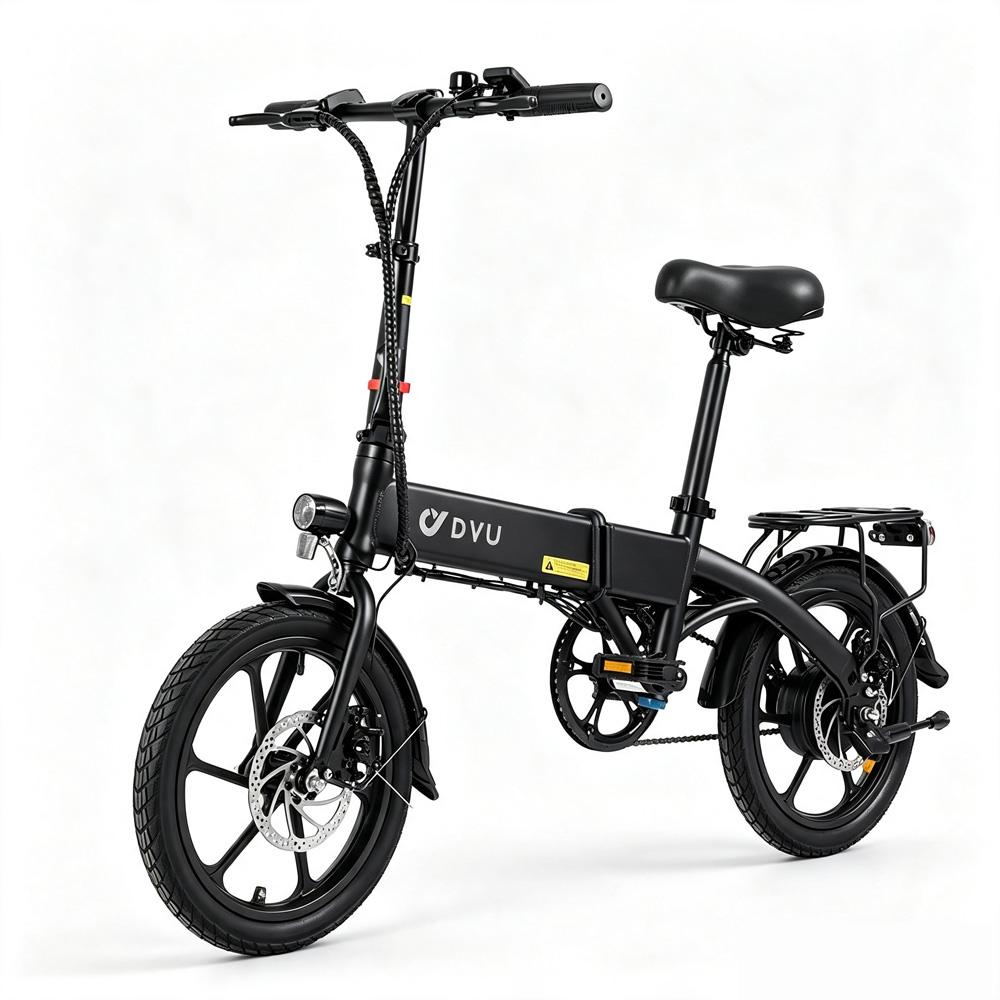 DYU Складной электрический велосипед A1F PRO 16" для поездок на короткие расстояния, 250 Вт, передние и задние механические дисковые тормоза, максимальный запас хода с ассистентом до 25 км.