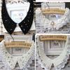 Vintage Black Lace Beaded Collar Choker Collar Necklace Fake Collar Women 's Clothing Accessories Sweet False Collar