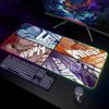 Коврик для мыши Черепашки-ниндзя Геймерский RGB Коврик для стола Коврик для клавиатуры Игровые ноутбуки Светодиодный коврик для мыши Защита стола Аниме Мышь
