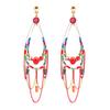 [Q2602] - Designer Earrings 'Acapulco' Multi-colored Gold - 12x3 Cm