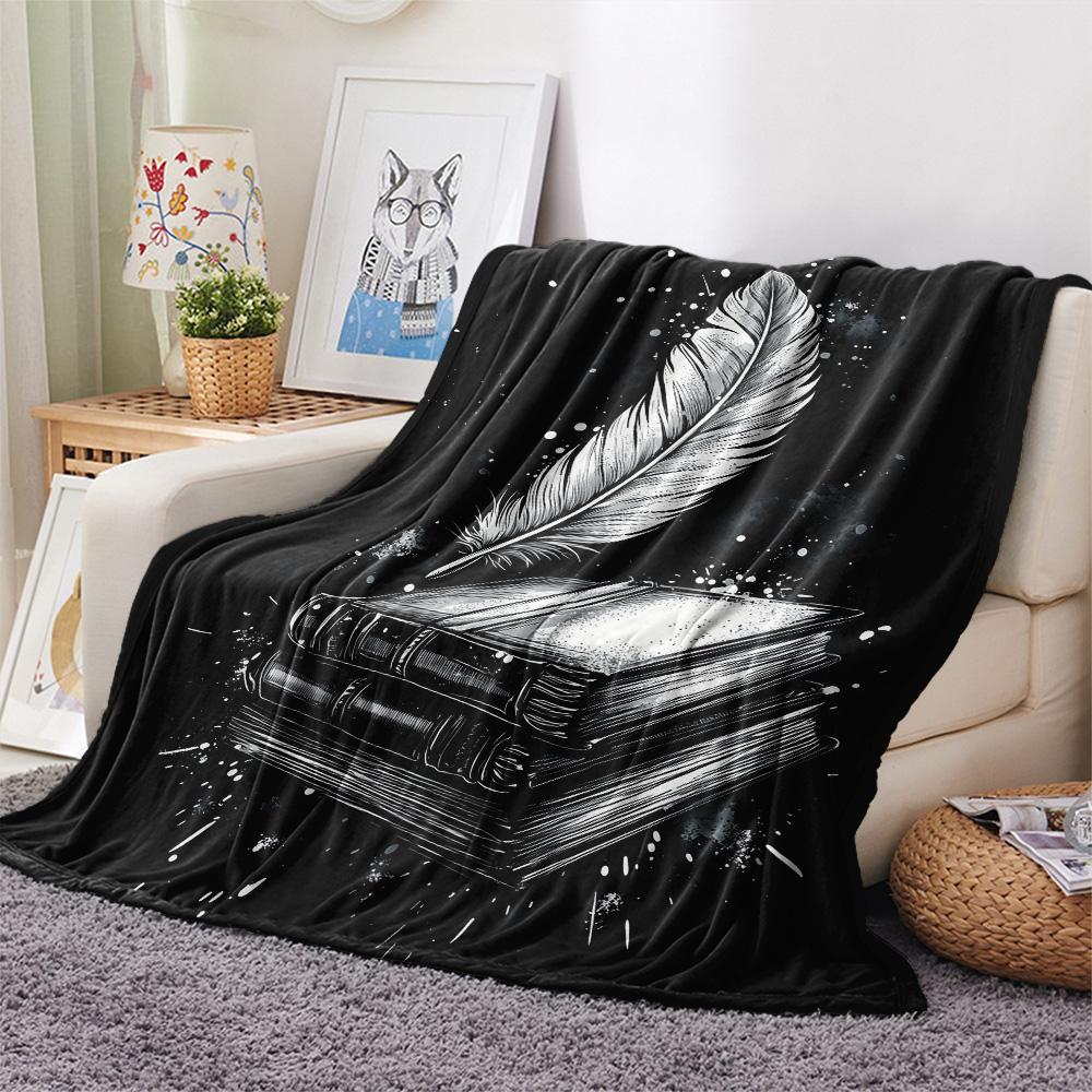 Books Print Flannel Blanket, High quality Comfortable for All Seasons, Home Decor, Warmth and Comfort