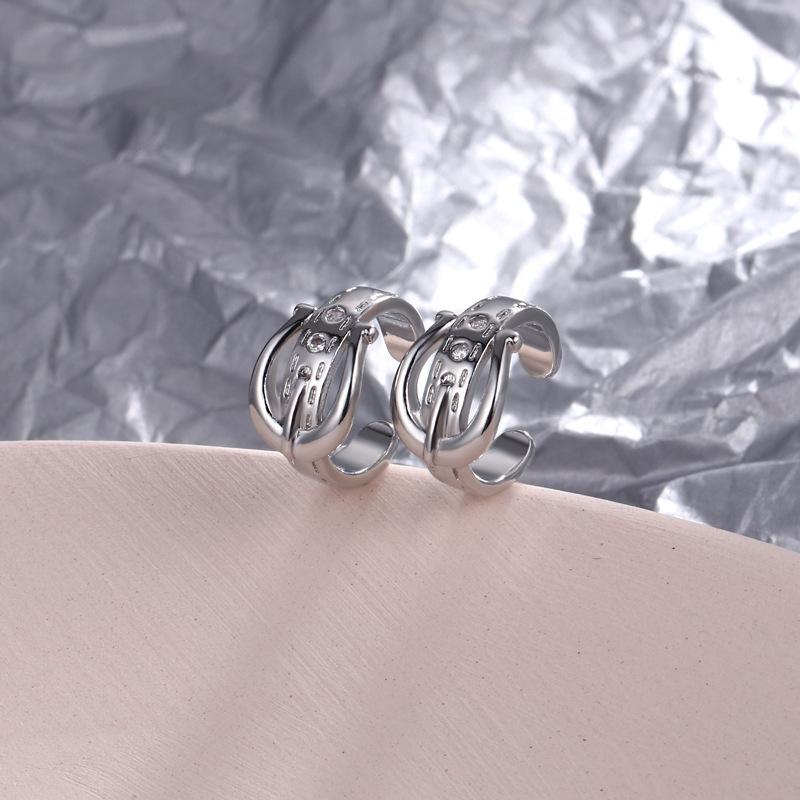 Belt Ear Clips Ins Cold Wind Personalized Horseshoe Buckle Ear Bone Clips Personalized Wind Geometry Without Pierced Earrings